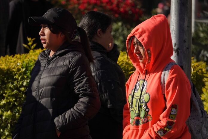 people dressed for cold