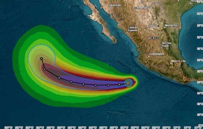 Hurricane Narda's path
