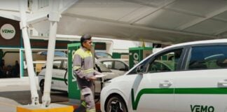 cars in a charging station