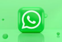 WhatsApp logo on bright green background with bubbles.