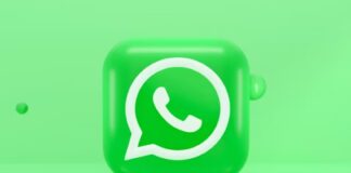 WhatsApp logo on bright green background with bubbles.
