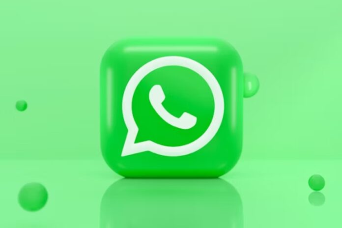 WhatsApp logo on bright green background with bubbles.
