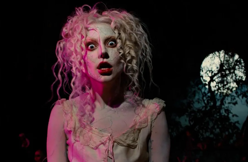 Lady Gaga dressed like a doll in Xochimilco's Island of the Dolls