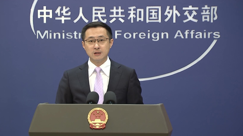 China Foreign Ministry spokesperson Lin Jian at a press conference