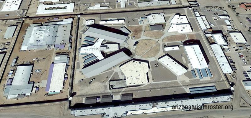 An overhead view of a detention center in Florence, Arizona