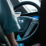 Steering wheel of a BYD brand chinese electric car