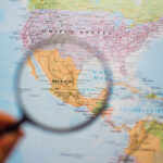 map of mexico with a magnifying glass