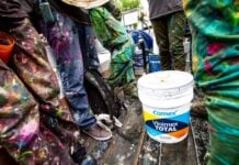 Comex paint splattered on pants