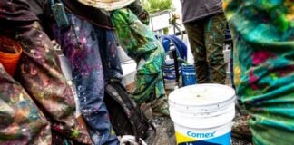 Comex paint splattered on pants
