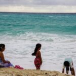waders at a Cancún beach