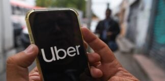 Uber app in cell phone