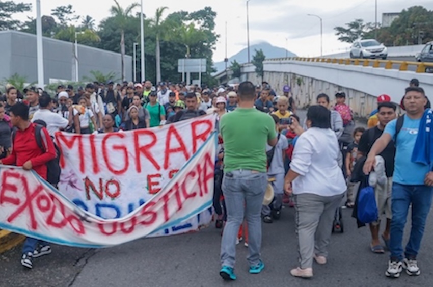 refugee caravan in Chiapas.