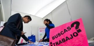 Person attending a job fair in Mexico
