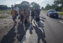 crowd of refugees