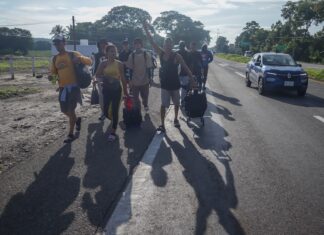 crowd of refugees