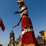 The annual "mega ofrenda" has taken over Mexico City's Zócalo as Mexicans prepare to celebrate Day of the Dead on Nov. 2.