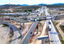 The project turns Highway 58 into a four-lane highway and links it with Federal Highway 57 and 85, both of which travel from Mexico City to the U.S. border.