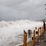 Hurricane Priscilla lashing Colima coast with high waves