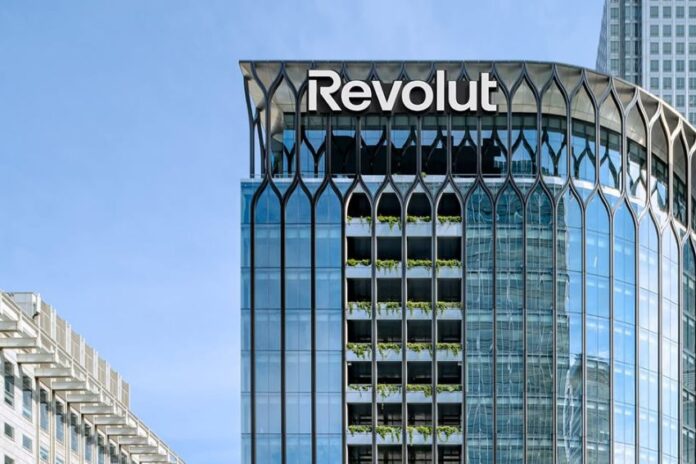 revolut logo on a building