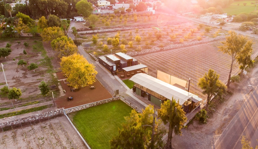 Tierra y Almas vineyard drone shot in Hidalgo