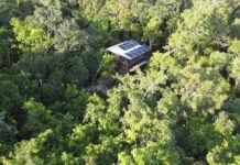 A small house in a forest