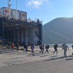 Rescued children disembarking