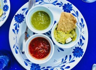 Taste of Mexico: Salsa A plate with three different types of Mexican salsa