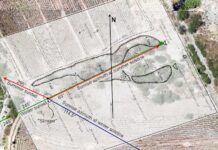 diagram of a scorpion-shaped mound in southeastern Mexico