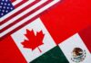 USMCA United States Mexico Canada Agreement US Canadian and Mexican flags