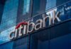 Citibank logo on a glossy building