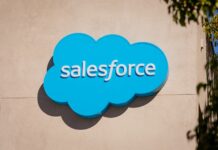 Salesforce logo on a building