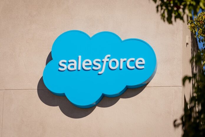 Salesforce logo on a building