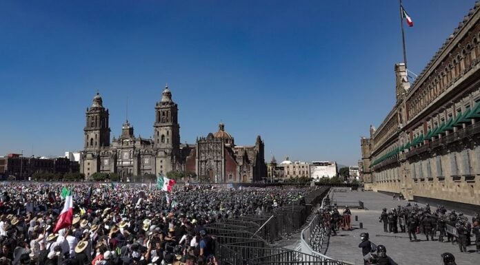 gen z protest in Mexico City's central square
