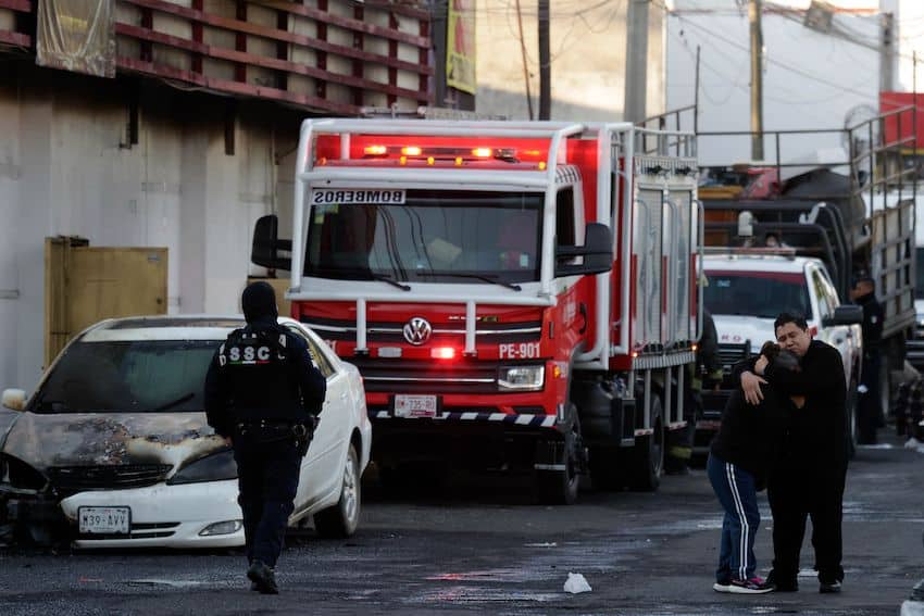 Fire truck outside of Bar La Coss