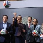 President Sheinbaum presenting Social WOrld CUp activities