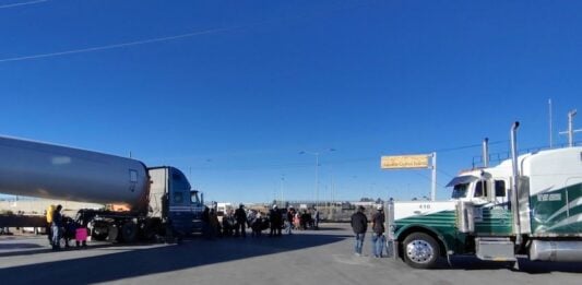 Some 1,500 U.S.-bound tractor-trailers were left stranded due to the blockades.