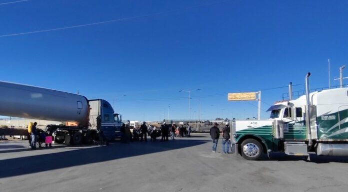 Some 1,500 U.S.-bound tractor-trailers were left stranded due to the blockades.