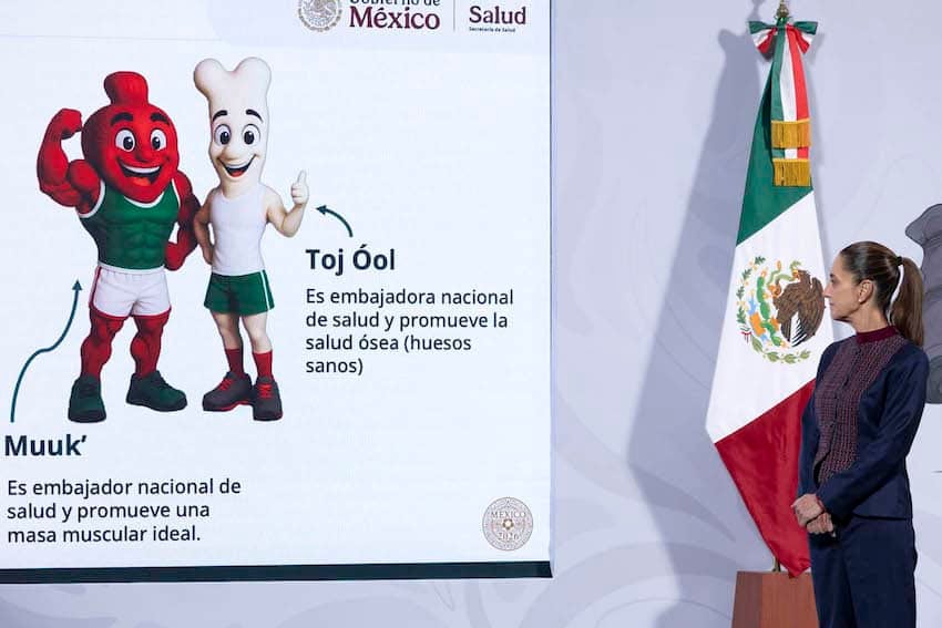 The Health Ministry is sponsoring two mascot ambassadors, Muuk' and  Toj Óol, to promote public health and physical activity during the 2026 FIFA World Cup in Mexico.