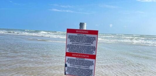 sign on beach