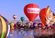 Hundreds of hot air balloons dot the sky over León, Guanajuato