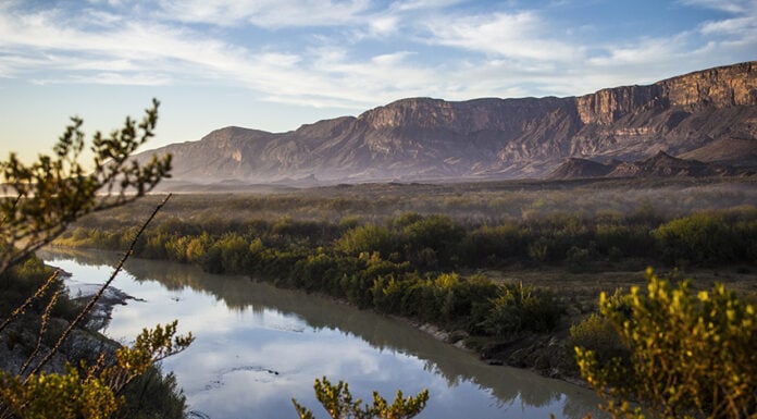 The Rio Grande or Rio Bravo flows through Big Bend National Park in Texas