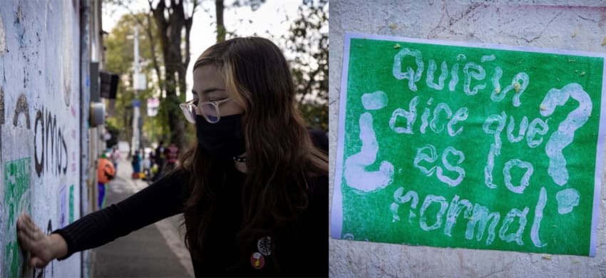 Woman protesting violence against women