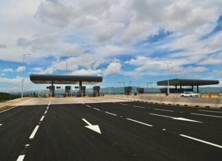 modern highway toll booth