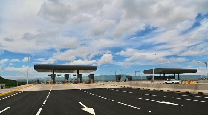 modern highway toll booth