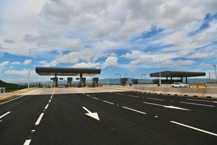 modern highway toll booth