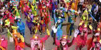 A community parade in San Miguel Allende