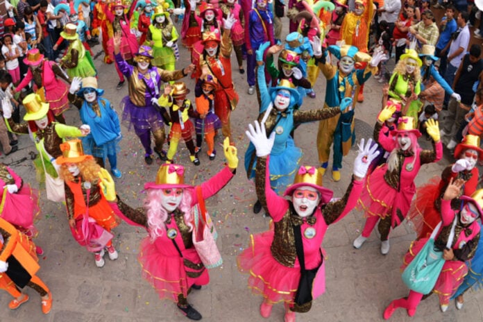 A community parade in San Miguel Allende