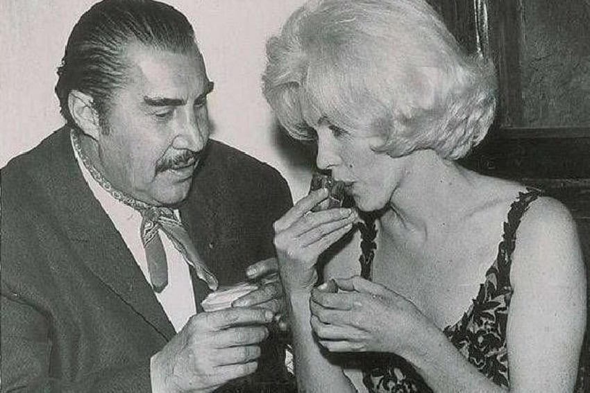 Emilio "El Indio" Fernández with Marilyn Monroe