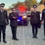 Police offers dressed as catrinas in San Miguel de Allende