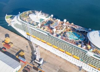 Cruise ship docked in Mazatlán